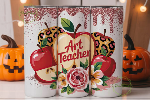 Art Teacher 20oz Tumbler Wrap Sublimation PixelChick 