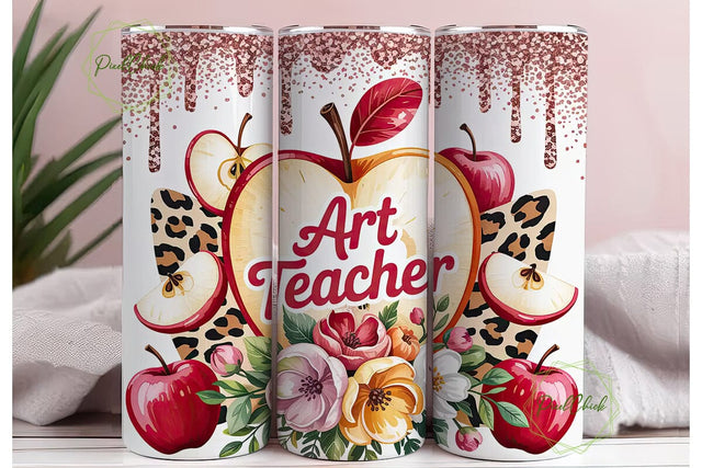 Art Teacher 20oz Tumbler Wrap Sublimation PixelChick 