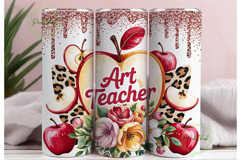 Art Teacher 20oz Tumbler Wrap Sublimation PixelChick 