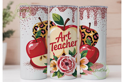 Art Teacher 20oz Tumbler Wrap Sublimation PixelChick 