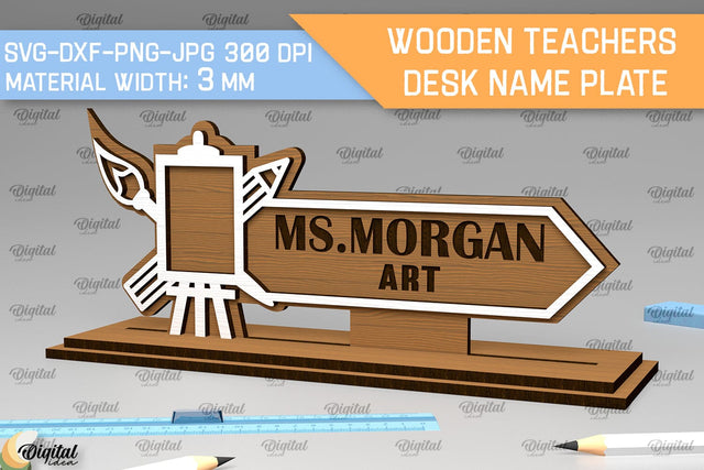 Art Teacher Desk Name Plate Laser Cut. Desk Sign SVG SVG Evgenyia Guschina 