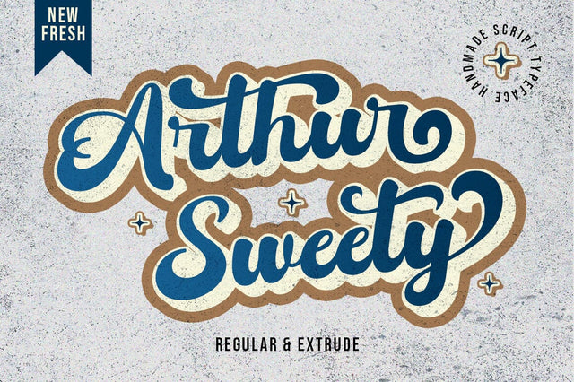 Arthur Sweety - Retro Script Font Rotterlab studio 