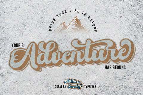 Arthur Sweety - Retro Script Font Rotterlab studio 