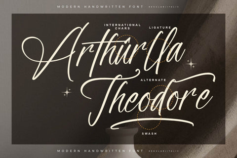 Arthurlla Theodyre - Modern Handwritten Font Font Letterena Studios 
