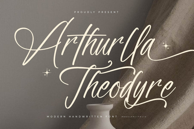 Arthurlla Theodyre - Modern Handwritten Font Font Letterena Studios 