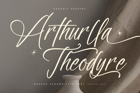 Arthurlla Theodyre - Modern Handwritten Font Font Letterena Studios 