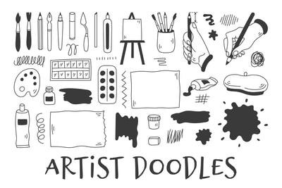 Artist Doodles PNG Clipart Sublimation Rin Green 