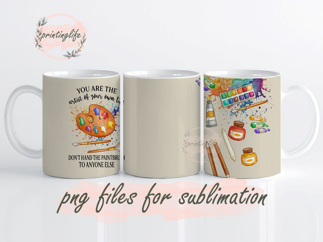 Artist Gifts for Women - Teacher Mug Wrap Design, Instant Digital Design Download Mug Wrap Design, Mug Design PNG Sublimation PrintingLife 