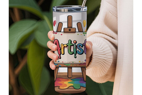 Artist Tumbler Wrap 20oz Sublimation DesignSVG 