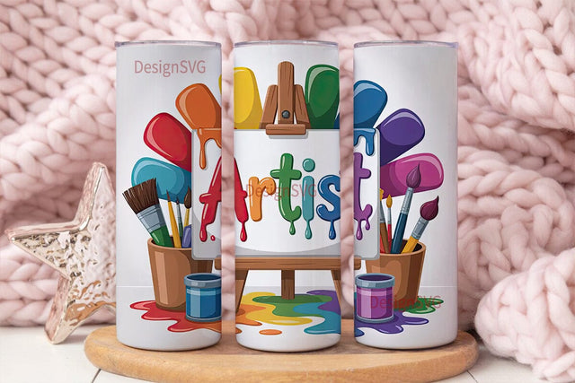Artist Tumbler Wrap 20oz Sublimation DesignSVG 