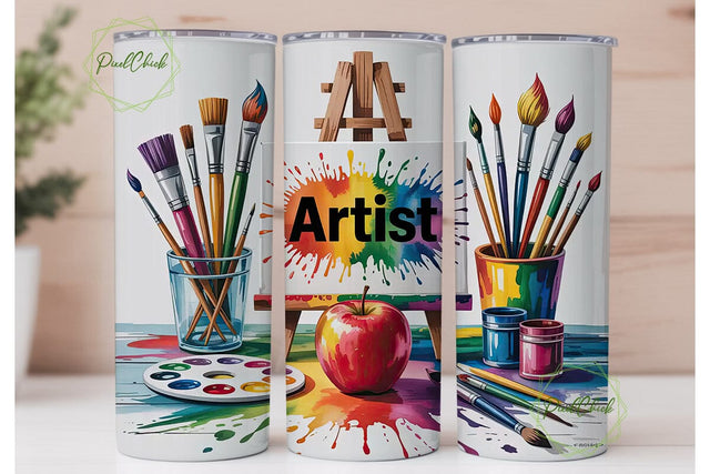 Artist Tumbler Wrap 20oz Sublimation PixelChick 