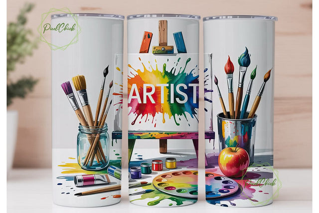 Artist Tumbler Wrap 20oz Sublimation PixelChick 