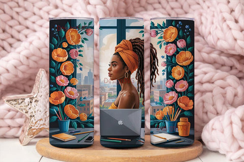 Artist Woman Tumbler Wrap 20oz Sublimation DesignSVG 