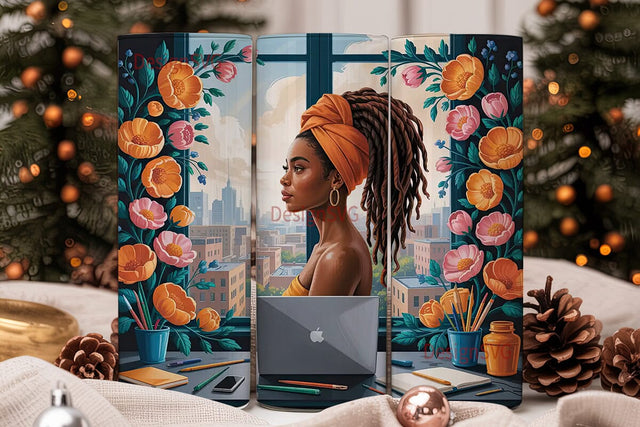 Artist Woman Tumbler Wrap 20oz Sublimation DesignSVG 