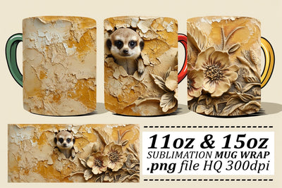 Artistic 3D Animal-Inspired Mug Decorations Sublimation afrosvg 