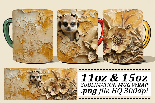 Artistic 3D Animal-Inspired Mug Decorations Sublimation afrosvg 