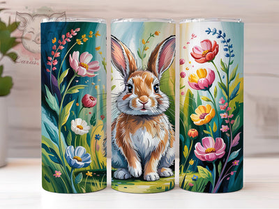 Artistic Abstract Spring Bunny Tumbler, Colorful Spring Tumbler, Whimsical Bunny Wrap, Artistic Bunny Wrap, Vibrant Spring Wrap, Sublimation Design, Trendy Gift Idea Sublimation Lara' s Designs 