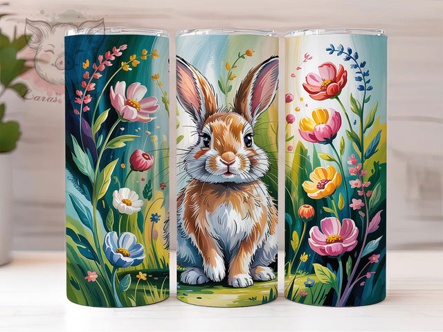 Artistic Abstract Spring Bunny Tumbler, Colorful Spring Tumbler, Whimsical Bunny Wrap, Artistic Bunny Wrap, Vibrant Spring Wrap, Sublimation Design, Trendy Gift Idea Sublimation Lara' s Designs 