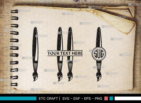 Artistic Accessories Monogram, Artistic Accessories Silhouette, Artistic Accessories SVG, Paint Palette Svg, Paint Brush Svg, Art Svg, Painting Stand Svg, SB00513 SVG ETC Craft 