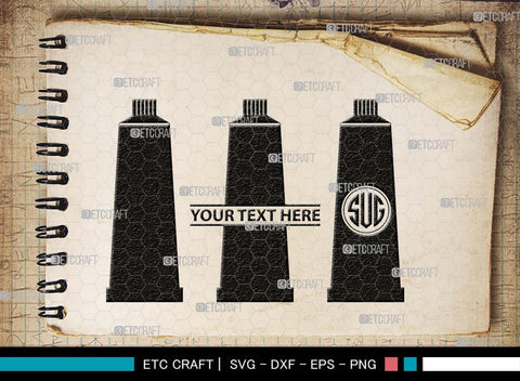 Artistic Accessories Monogram, Artistic Accessories Silhouette, Artistic Accessories SVG, Paint Palette Svg, Paint Brush Svg, Art Svg, Painting Stand Svg, SB00513 SVG ETC Craft 