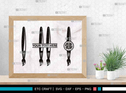 Artistic Accessories Monogram, Artistic Accessories Silhouette, Artistic Accessories SVG, Paint Palette Svg, Paint Brush Svg, Art Svg, Painting Stand Svg, SB00513 SVG ETC Craft 