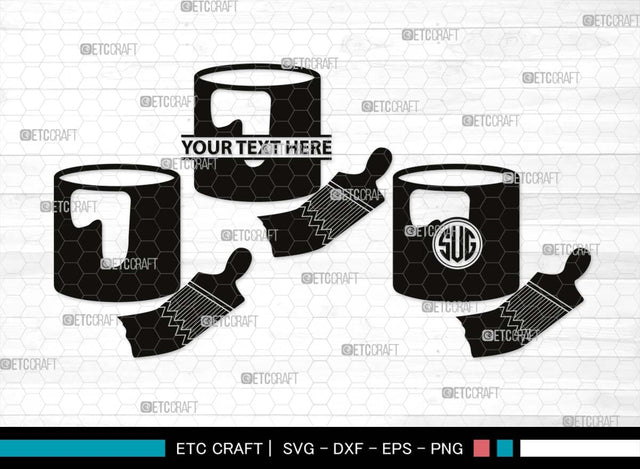 Artistic Accessories Monogram, Artistic Accessories Silhouette, Artistic Accessories SVG, Paint Palette Svg, Paint Brush Svg, Art Svg, Painting Stand Svg, SB00513 SVG ETC Craft 