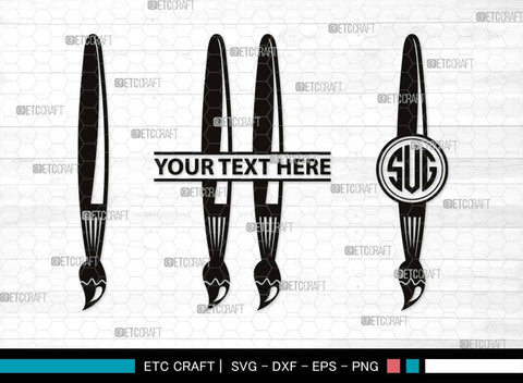 Artistic Accessories Monogram, Artistic Accessories Silhouette, Artistic Accessories SVG, Paint Palette Svg, Paint Brush Svg, Art Svg, Painting Stand Svg, SB00513 SVG ETC Craft 