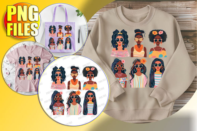 Artistic Afro Woman Clipart Design Sublimation afrosvg 