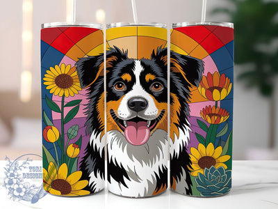 Artistic Australian Shepherd Tumbler, Aussie Dog Wrap, Pet Lover Mug Design, Sublimation Wrap, Cute Dog Drinkware, Gift Idea For Dog Owners, Artistic Aussie Cup Sublimation ToriDesigns 