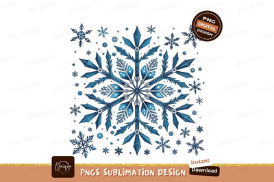 Artistic Blue Snowflake Winter Sublimation Png Sublimation Designangry 