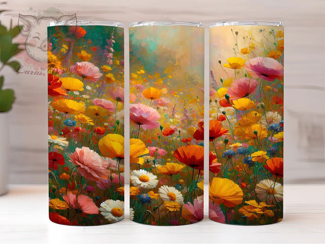 Artistic Boho Spring Wildflower Tumbler, Spring Watercolor Tumbler, Rustic Floral Wrap, Artistic Boho Wrap, Whimsical Wildflower Wrap, Sublimation Design, Trendy Gift Idea Sublimation Lara' s Designs 