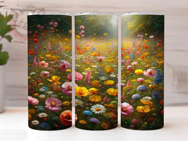 Artistic Boho Spring Wildflower Tumbler, Spring Watercolor Tumbler, Rustic Floral Wrap, Artistic Boho Wrap, Whimsical Wildflower Wrap, Sublimation Design, Trendy Gift Idea Sublimation Lara' s Designs 