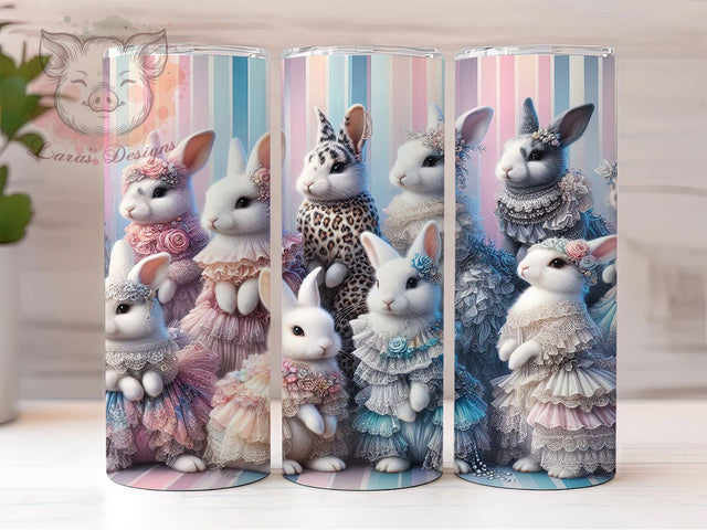 Artistic Brushstroke Easter Bunny Tumbler, Easter Bunny Tumbler, Artistic Bunny Wrap, Stylish 20oz Wrap, Sublimation Design, Trendy Gift Idea, Inspirational Easter Tumbler Sublimation Lara' s Designs 