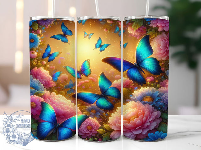 Artistic Butterfly 20oz Tumbler, Artistic Butterfly Cup Wrap, Nature Insect Design, Sublimation Tumbler Wrap, 20Oz Tumbler Design, Stylish Butterfly Cup, Colorful Butterfly Wrap Sublimation ToriDesigns 