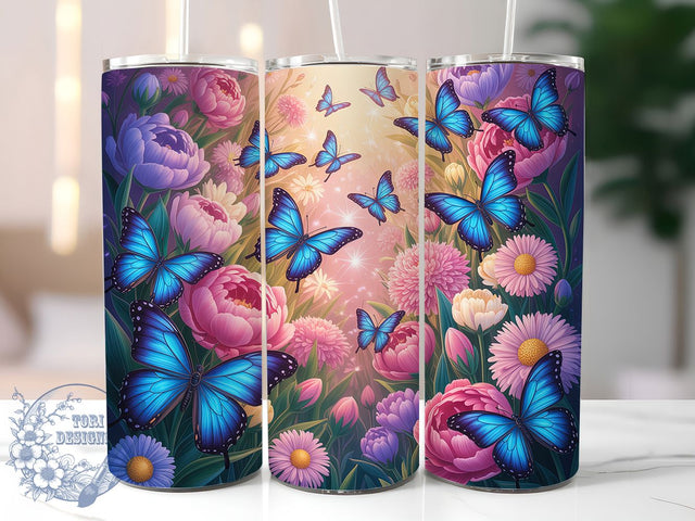 Artistic Butterfly 20oz Tumbler, Artistic Butterfly Cup Wrap, Nature Insect Design, Sublimation Tumbler Wrap, 20Oz Tumbler Design, Stylish Butterfly Cup, Colorful Butterfly Wrap Sublimation ToriDesigns 