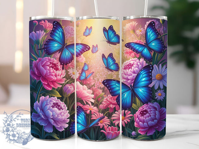 Artistic Butterfly 20oz Tumbler, Artistic Butterfly Cup Wrap, Nature Insect Design, Sublimation Tumbler Wrap, 20Oz Tumbler Design, Stylish Butterfly Cup, Colorful Butterfly Wrap Sublimation ToriDesigns 