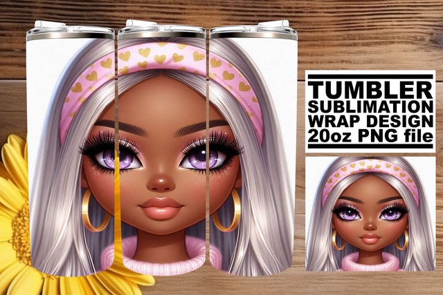 Artistic designs tumbler wrap, ideal for your sublimation needs! , Love Girl Sublimation afrosvg 