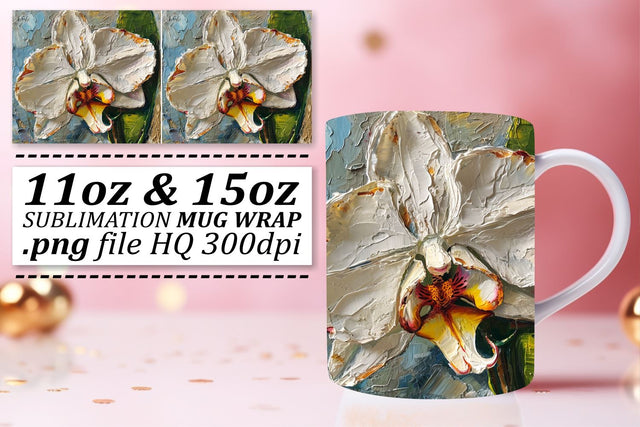 Artistic Elegance Meets Sublimation Magic - Oil Paint Flower Mug Wrap Sublimation afrosvg 
