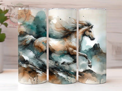Artistic Fjord Horse Ink Tumbler, Fjord Horse Design, 20oz Horse Sublimation, Vibrant Horse Wrap, Equine Tumbler, Unique Horse Design, Artistic Horse Tumbler Sublimation Lara' s Designs 
