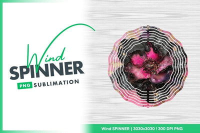 Artistic flower design with pink and black petals Sublimation Regulrcrative 
