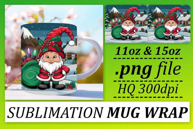 Artistic mug wrap designs, make every sip enjoyable! , Gnomes Sublimation afrosvg 
