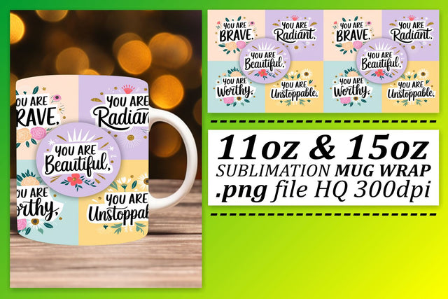 Artistic mug wrap designs, make every sip enjoyable! , Quote Sublimation afrosvg 