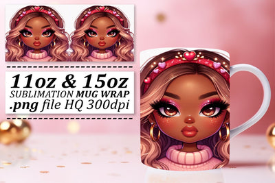 Artistic mug wraps, ideal for your creative projects! , Love Girl Sublimation afrosvg 