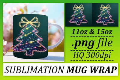 Artistic mug wraps, ideal for your creative projects! , Neon Xmas Sublimation afrosvg 