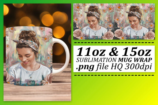 Artistic mug wraps, ideal for your creative projects! , Woman Sublimation afrosvg 