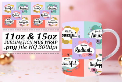 Artistic mug wraps, showcase your creative flair! , Quote Sublimation afrosvg 