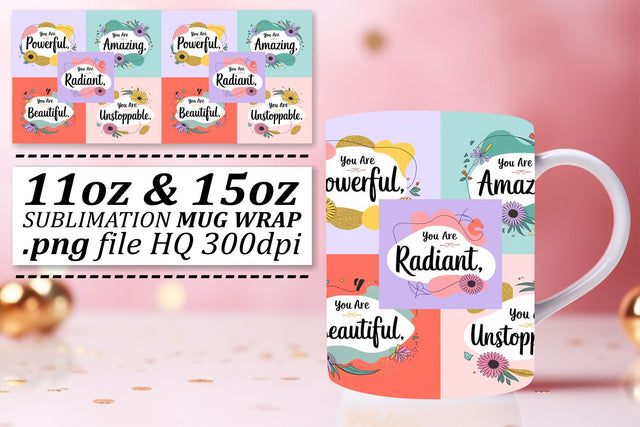 Artistic mug wraps, showcase your creative flair! , Quote Sublimation afrosvg 
