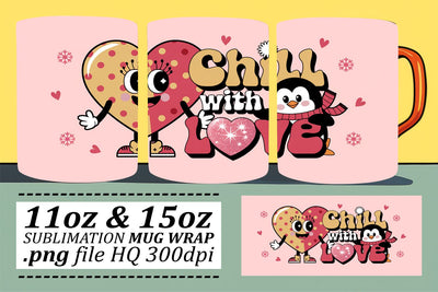Artistic mug wraps, showcase your creative flair! , Valentines Sublimation afrosvg 