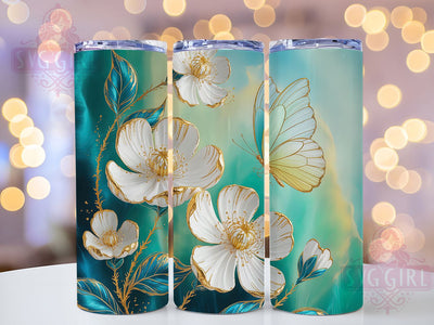 Artistic Oil Butterfly Floral Tumbler, Oil Art Tumbler, Whimsical Butterfly Wrap, Elegant Floral Wrap, Artistic Oil Wrap, Sublimation Design, Trendy Gift Idea Sublimation SvggirlplusArt 