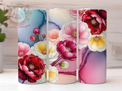Artistic Pink Spring Floral Tumbler, Spring Floral Tumbler, Whimsical Blossom Wrap, Colorful Spring Wrap, Artistic Pink Flower Wrap, Sublimation Design, Trendy Gift Idea Sublimation Lara' s Designs 